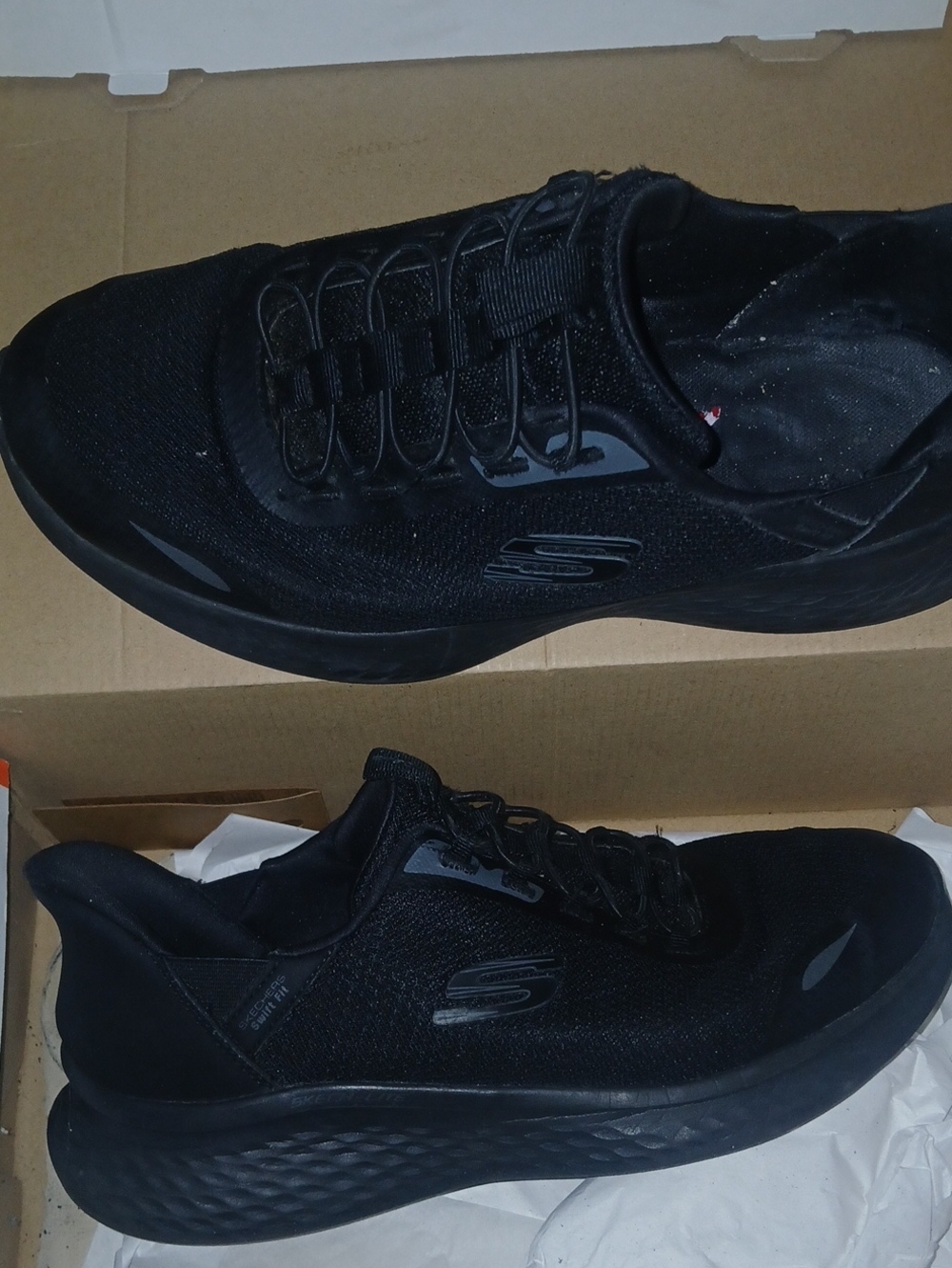 Skechers Men's All-Black Athletic Lace-Up Sneakers